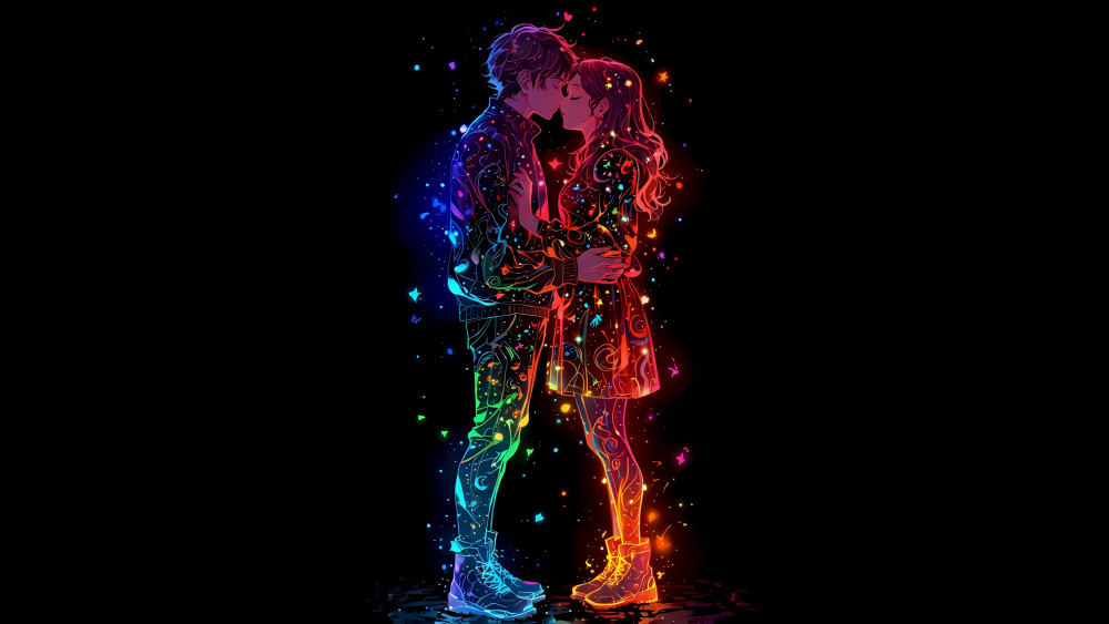 Kissing couple Wallpaper
