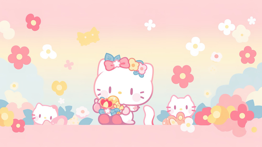 Cute hello kitties Wallpaper