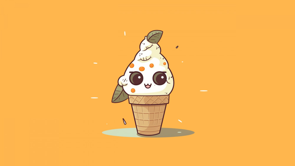 Kawaii ice cream Wallpaper