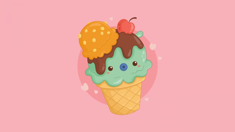 Kawaii cupcake Wallpaper