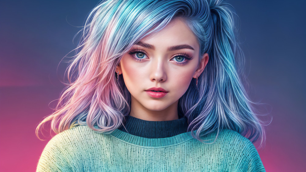 Blue hair Wallpaper
