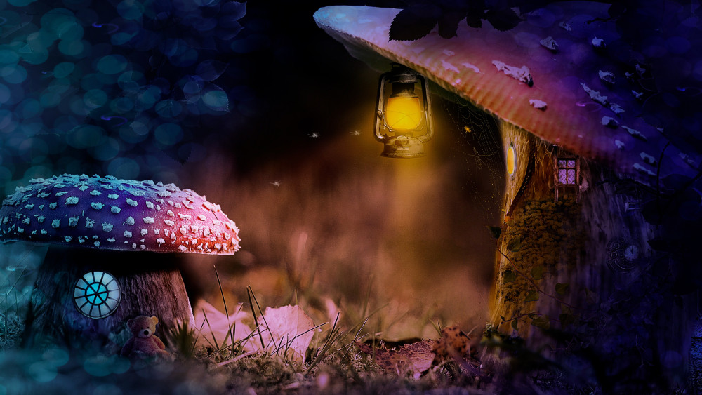 Mushroom house Wallpaper