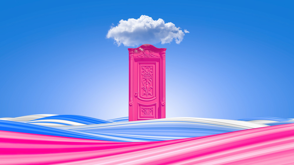 Pink door Wallpaper