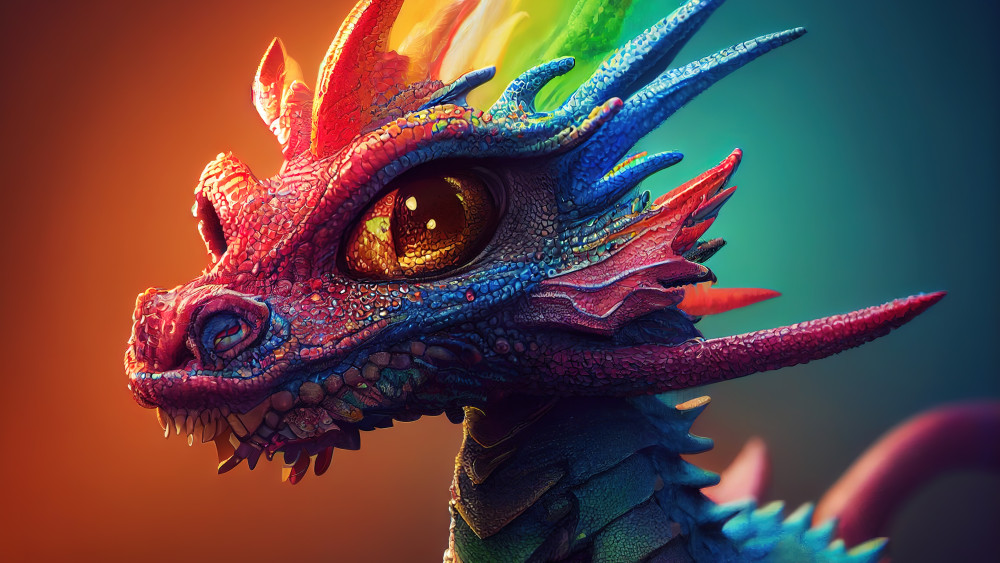 Rainbow dragon Wallpaper
