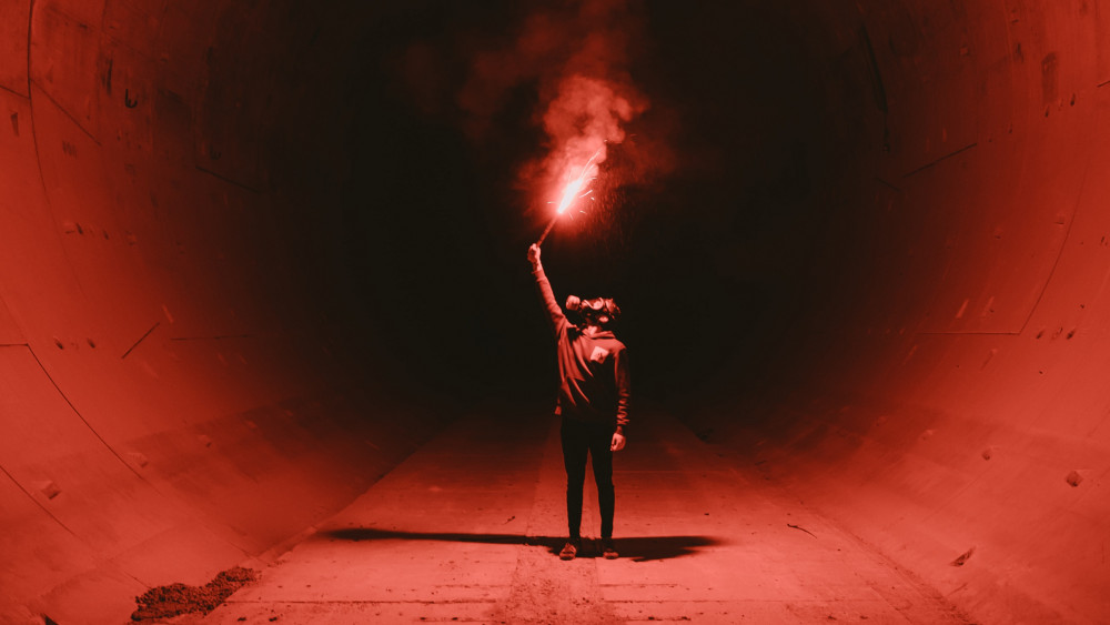 Red Flare Smoke Wallpaper