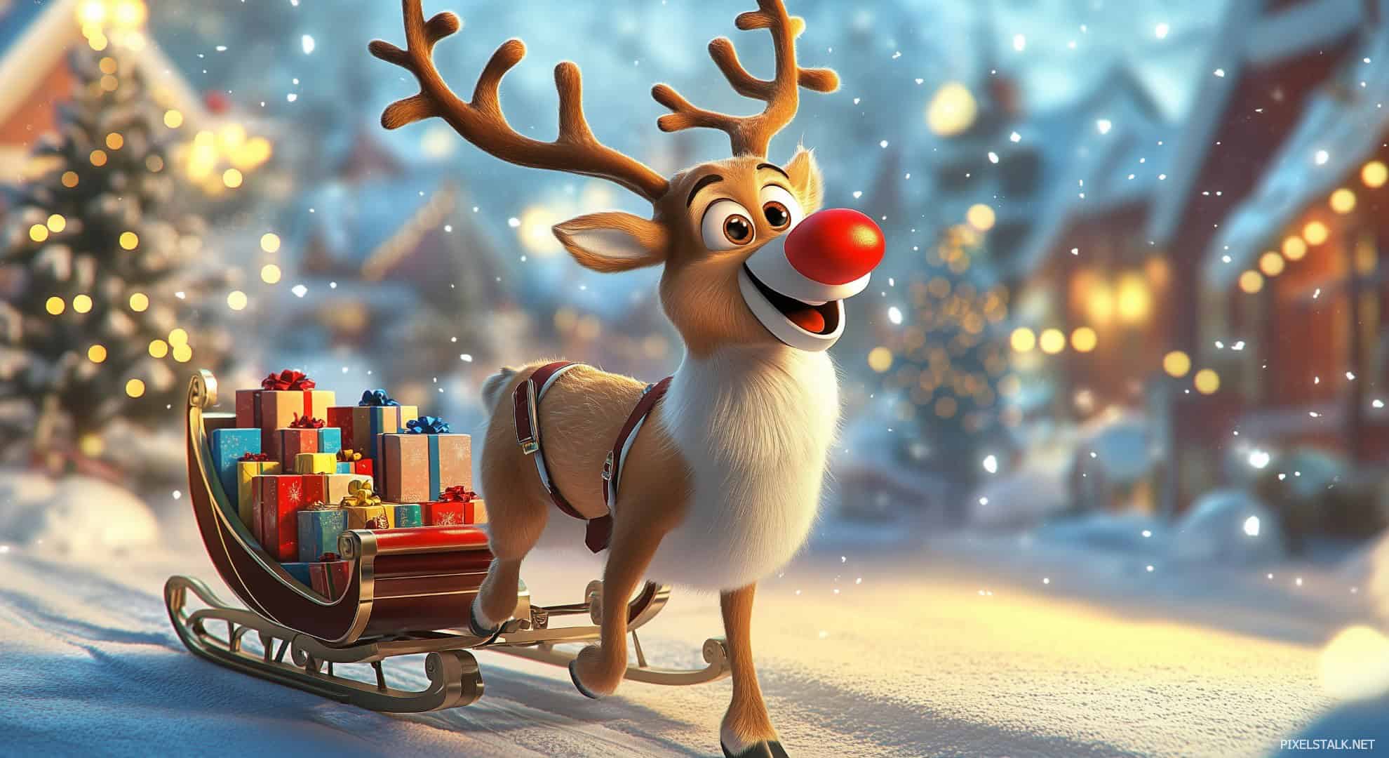 Christmas Desktop Wallpaper HD with a cartoon
