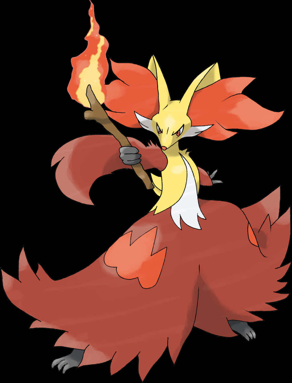 Amazing Delphox_ Fire_ Type_ Pokemon Background Image