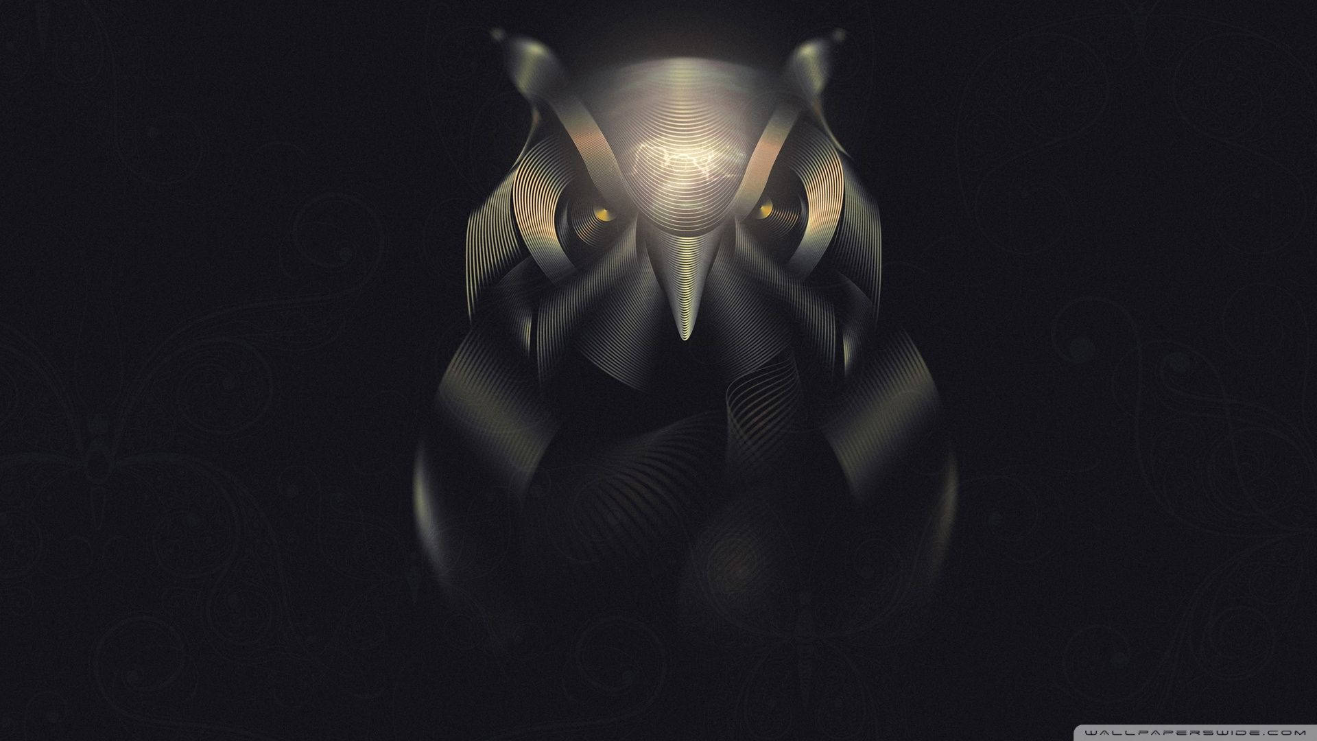 Artistic A magical 3D owl in midflight Desktop Background