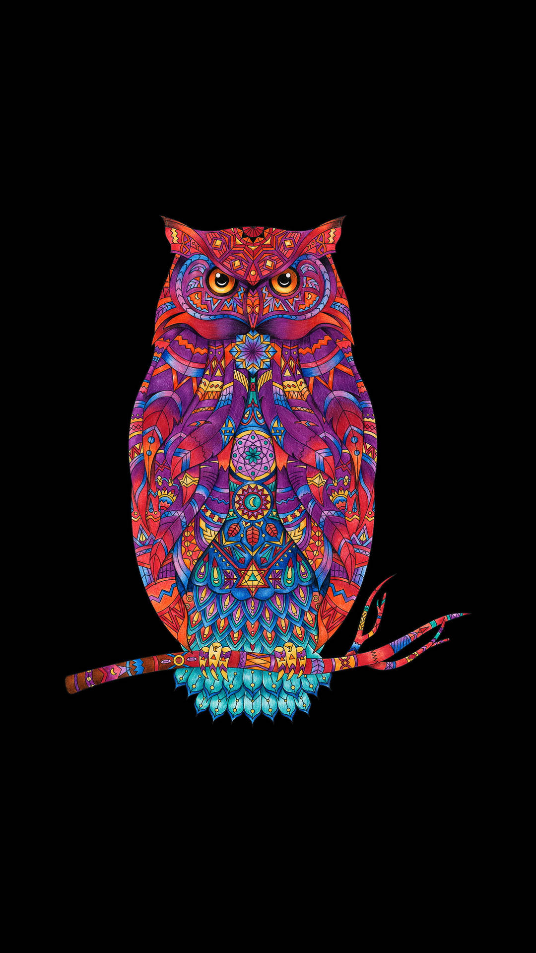 Artistic Caption: Stunning and Colorful Owl Hd Tattoo Art Image Digital Art