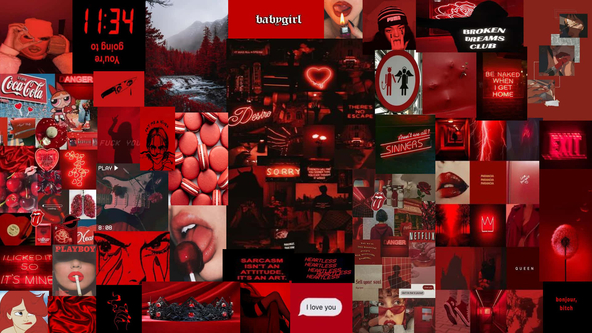 Artistic Red-aesthetic Desktop Background