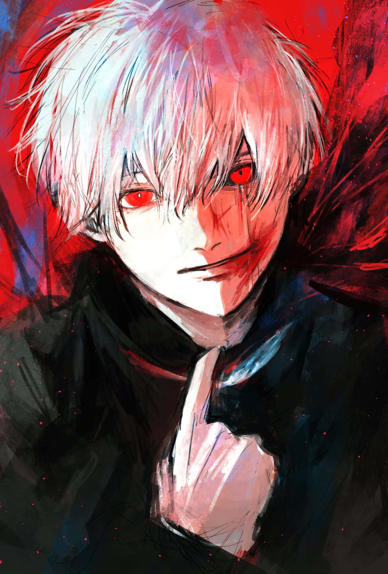 Artistic Tokyo Ghoul Pfp Kaneki Smiling Screen Background