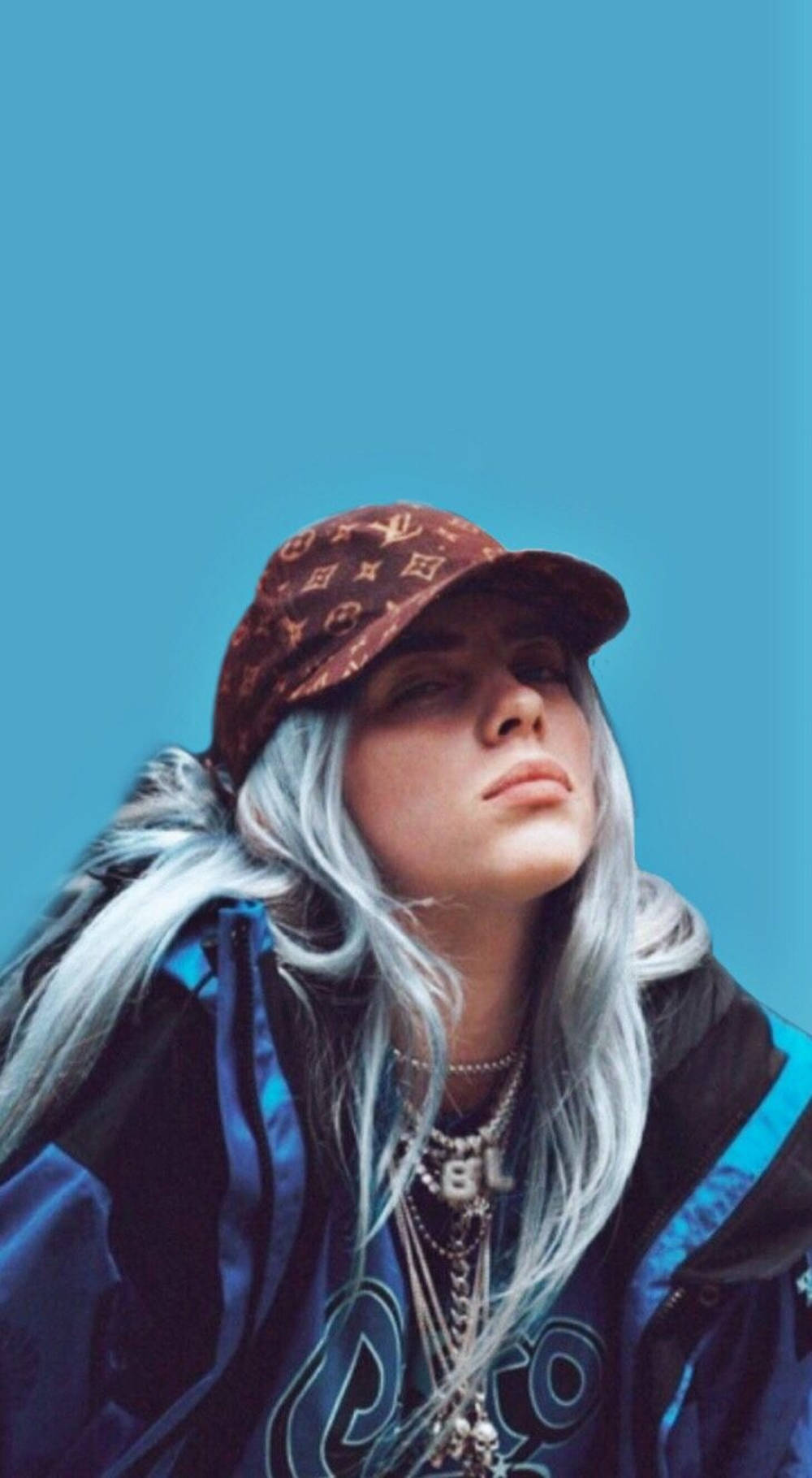 Beautiful Aesthetic Billie Eilish Blue Aesthetic Louis Vuitton Cap Wallpaper