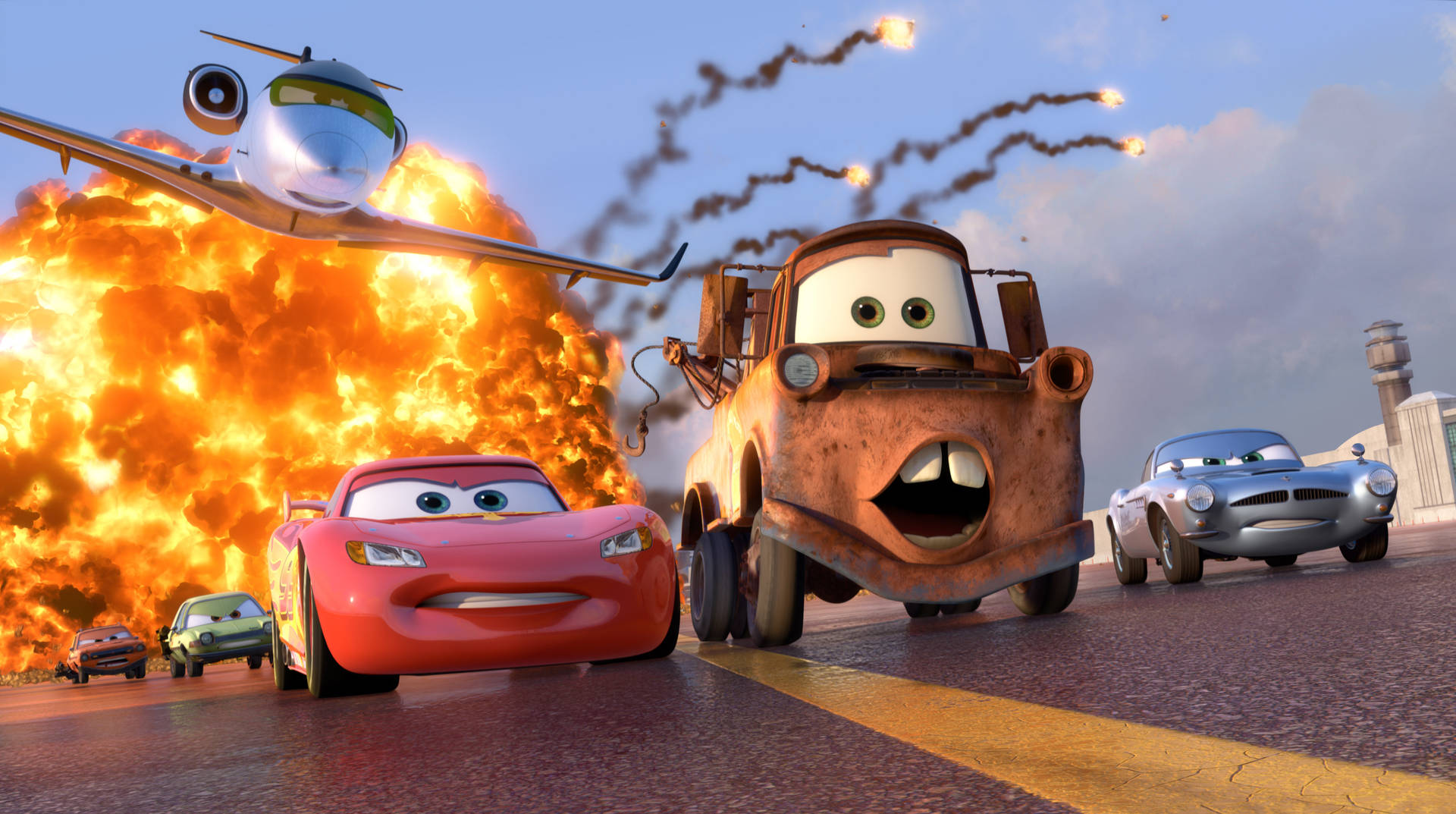 Beautiful Cars With Lightning McQueen Explosion Wallpaper