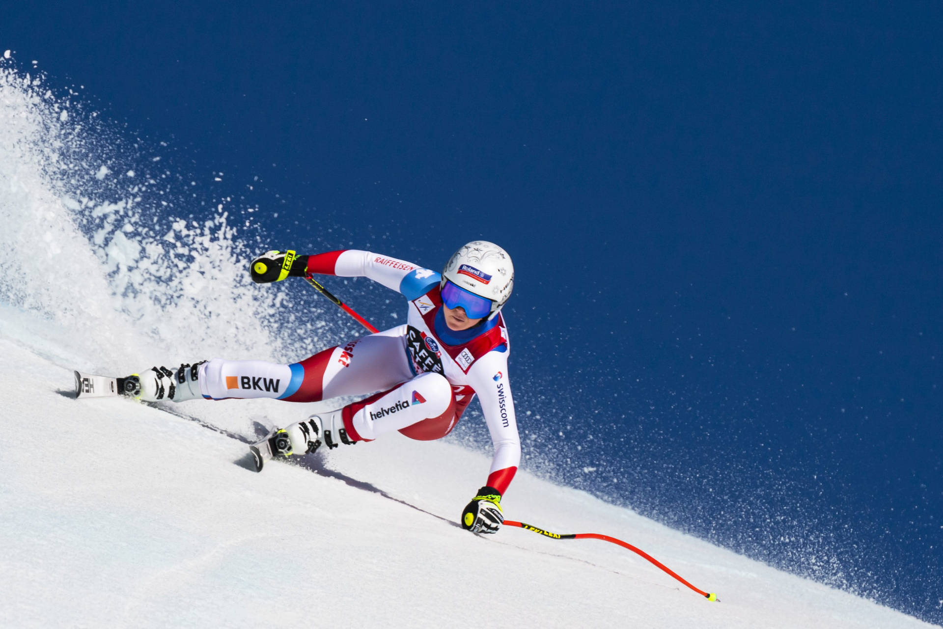 Epic Alpine Skiing Champion, Lara Gut-Behrami in action Screen Background