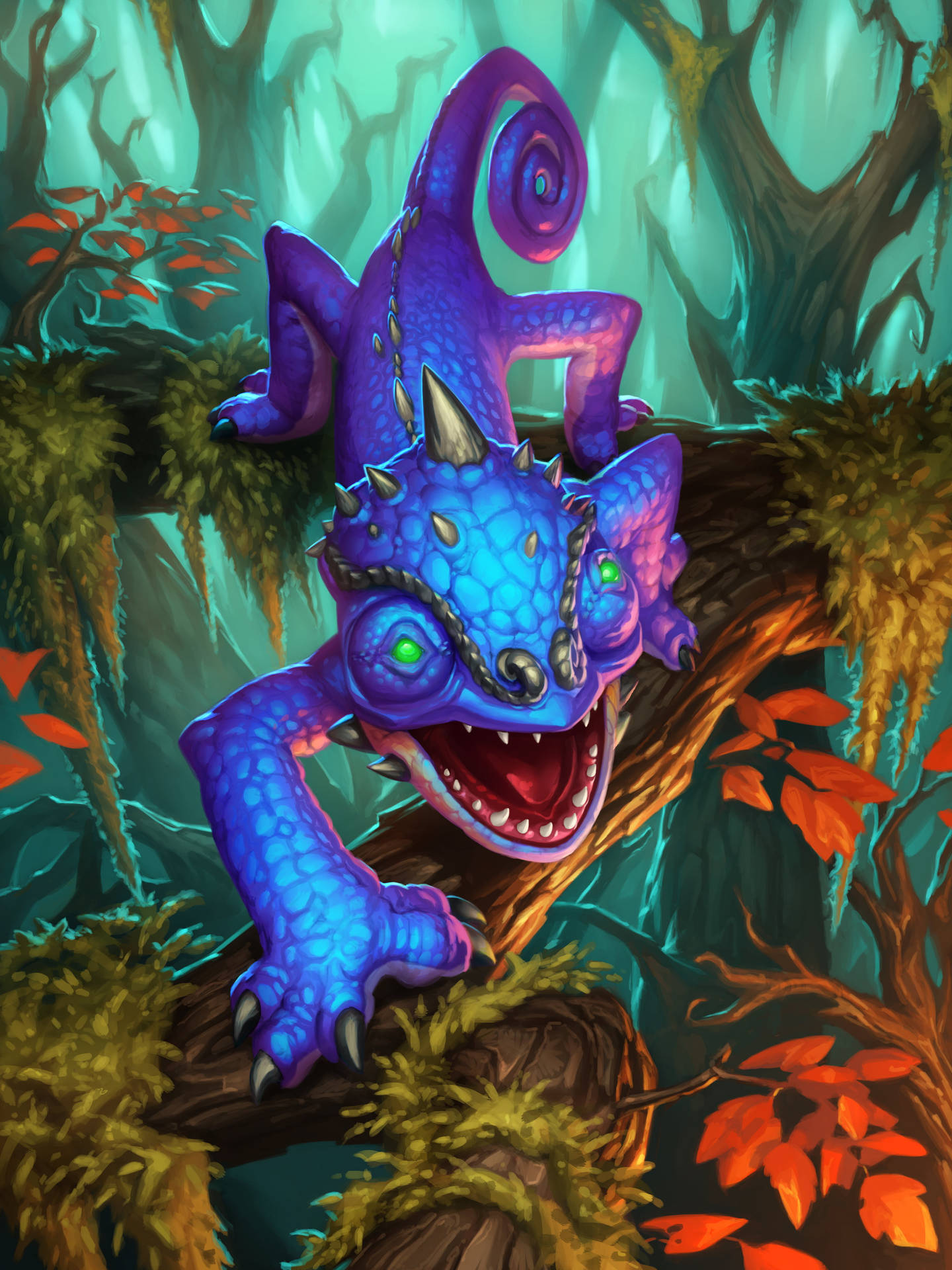 HD Hearthstone Phone Chameleos On Branch Wallpaper