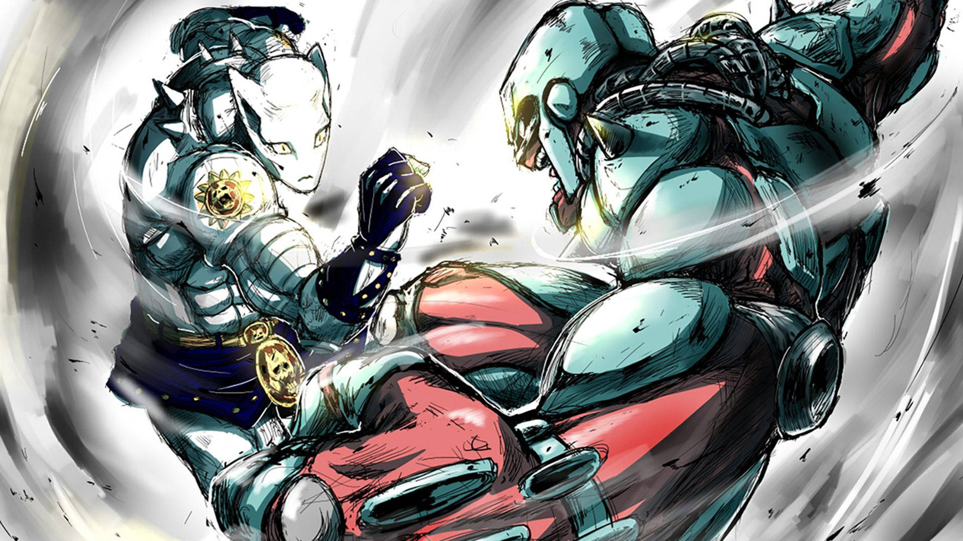 HD Powerful Stands do battle in Jojo's Bizarre Adventure Wall Art