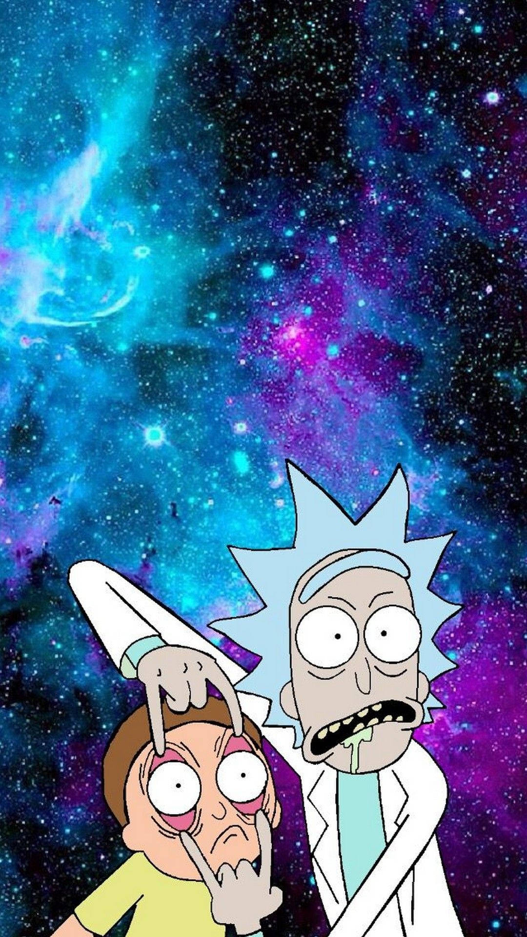 High-Quality Rick And Morty Phone Purple Galaxy Background