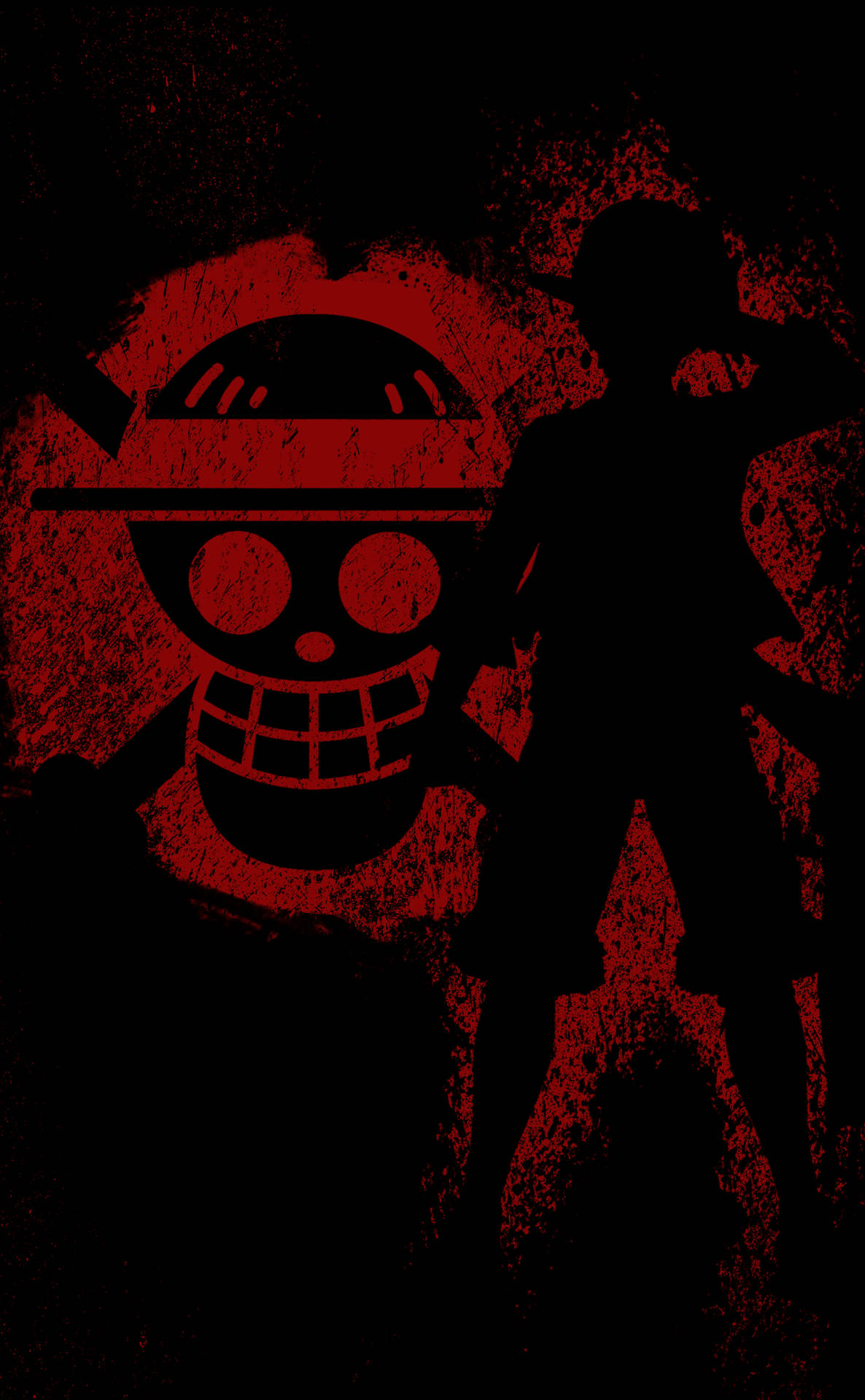 Luffy Black Backdrop With Red Spray Paint