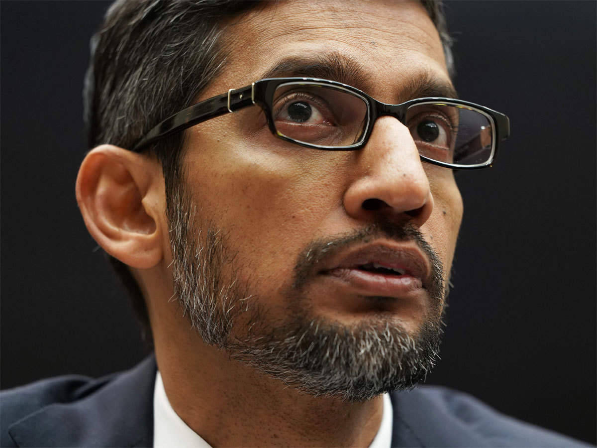 Magnificent Google CEO Sundar Pichai Press Conference Screen Background
