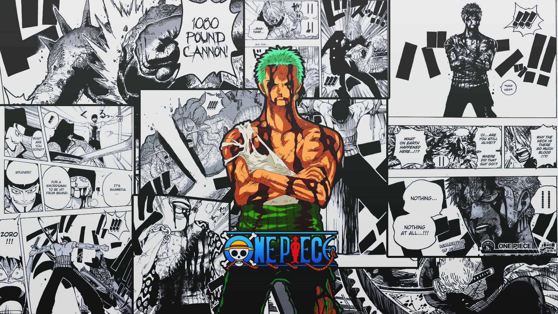 Modern One Piece Anime Zoro Manga Pages Screen Background