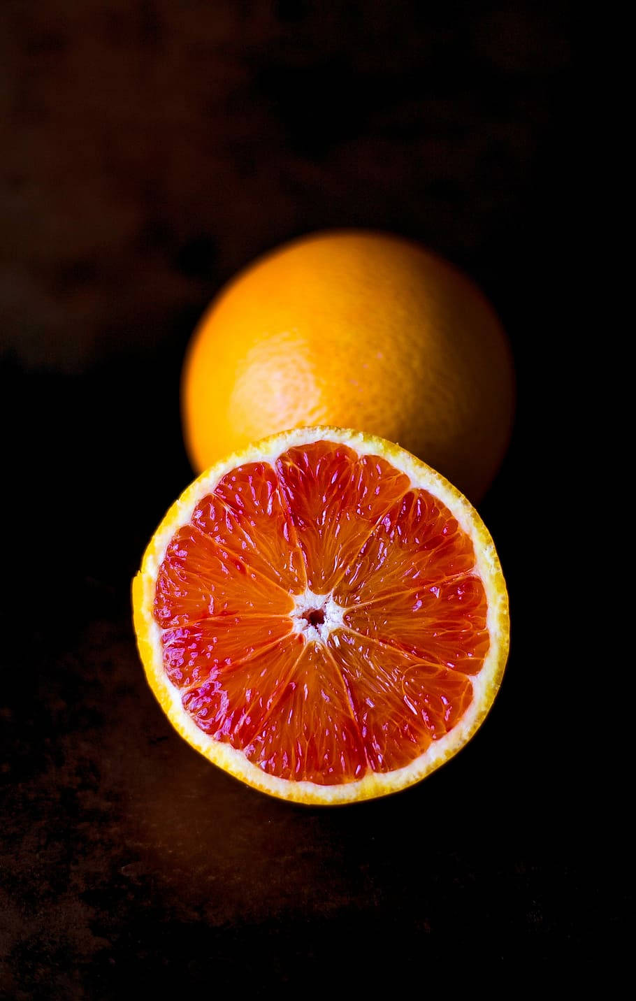 Spectacular Blood Orange Citrus Fruit Dark Aesthetic Screen Background