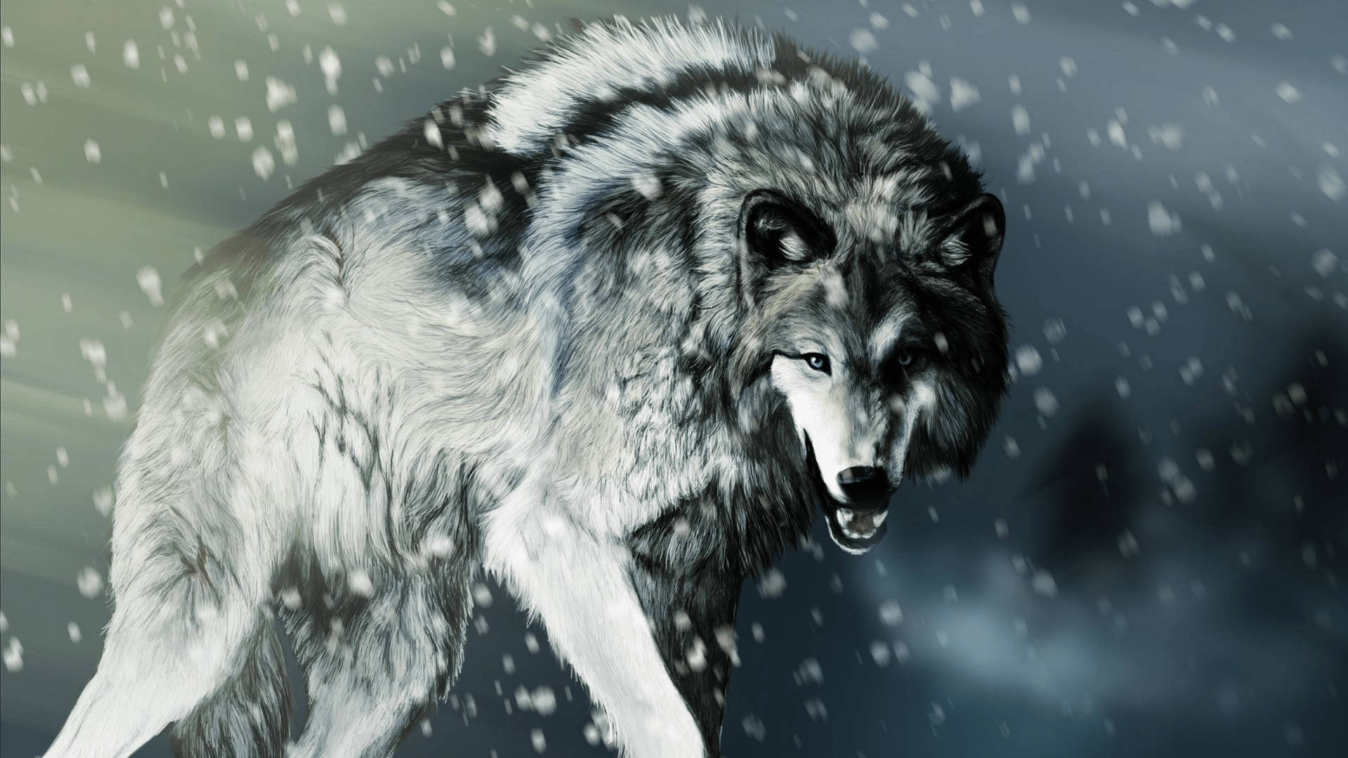 Spectacular "A majestic wolf taking in a winter wonderland" Digital Art