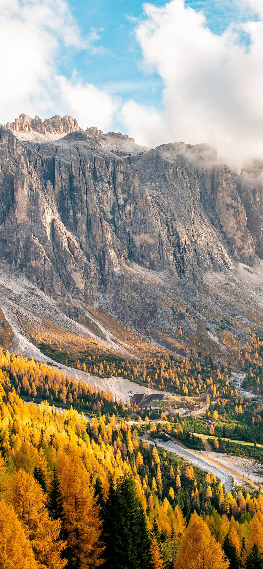 Stunning Autumn Iphone Italy Gardena Pass HD Wallpaper