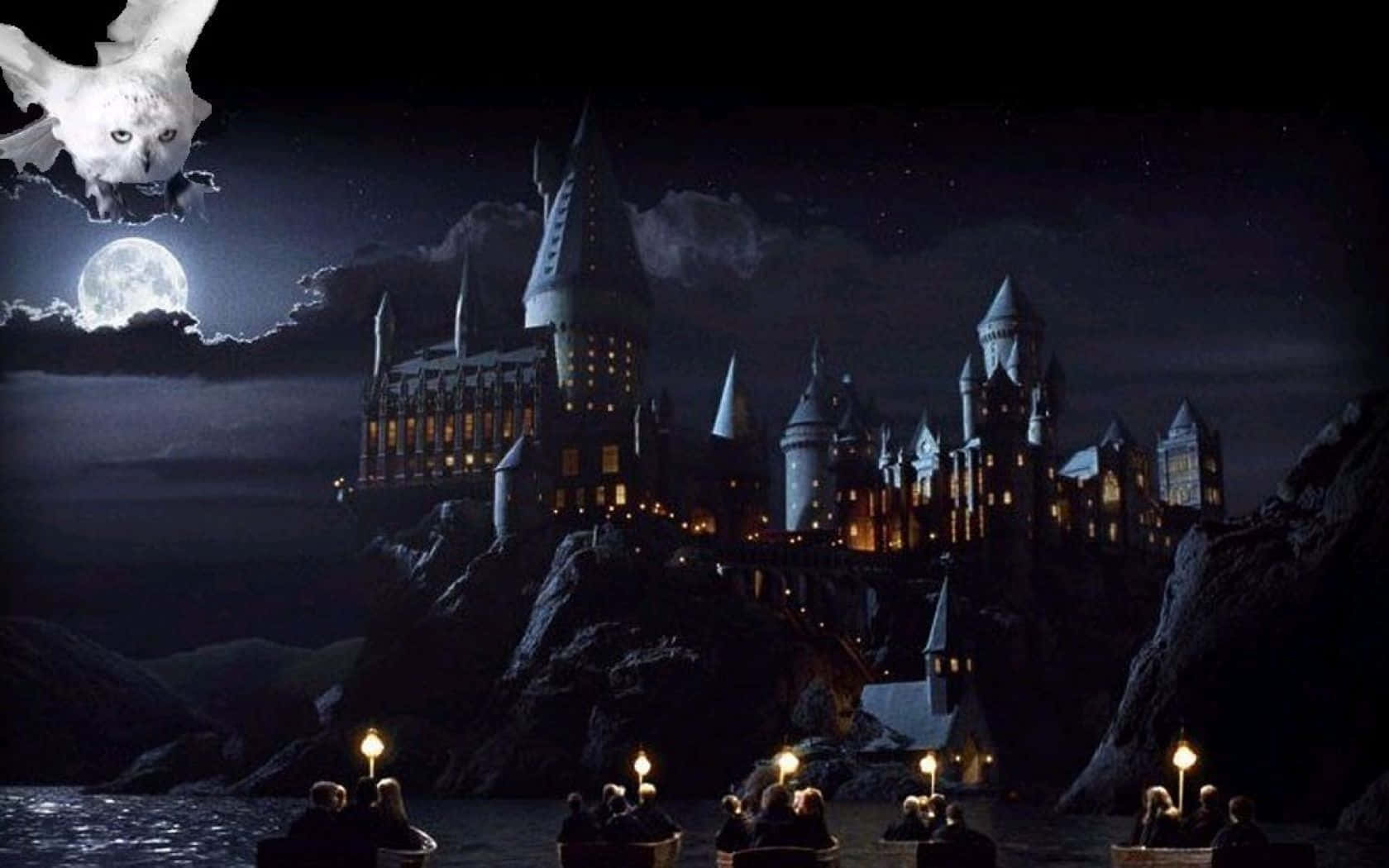 Stunning Hogwarts With Owl Desktop Screen Background