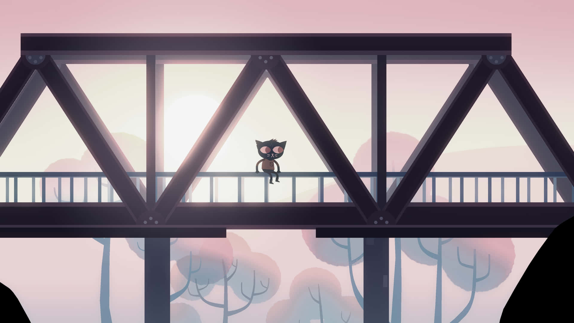 Stunning Night In The Woods Bridge Desktop Background