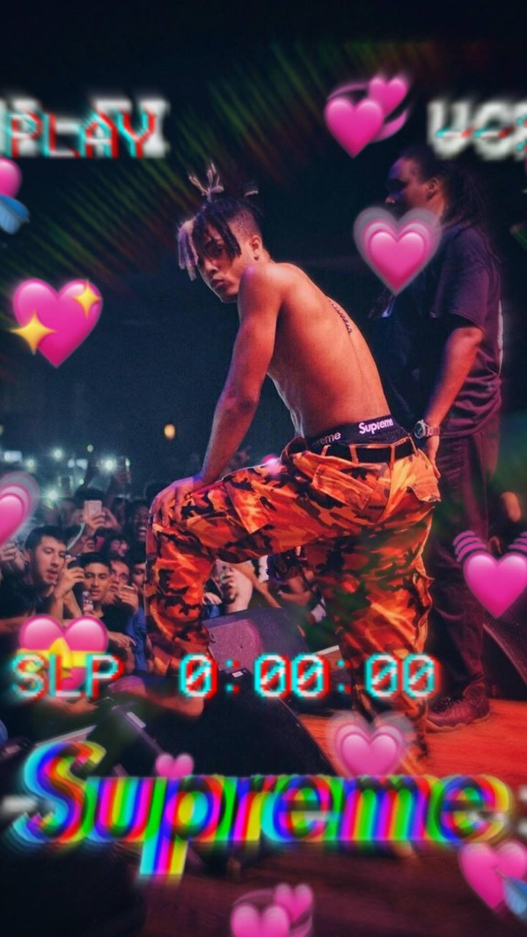 Stylish XXXTentacion Supreme Heart Emojis Wall Art