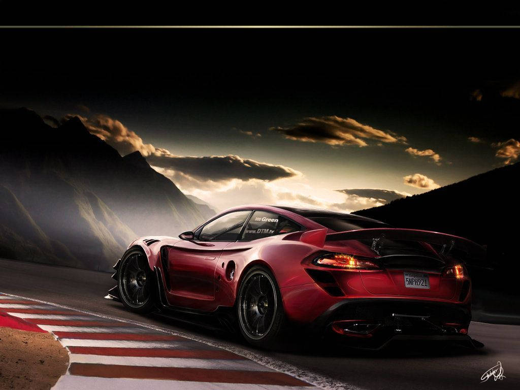 Ultra Tesla Roadster Dark Sky Background