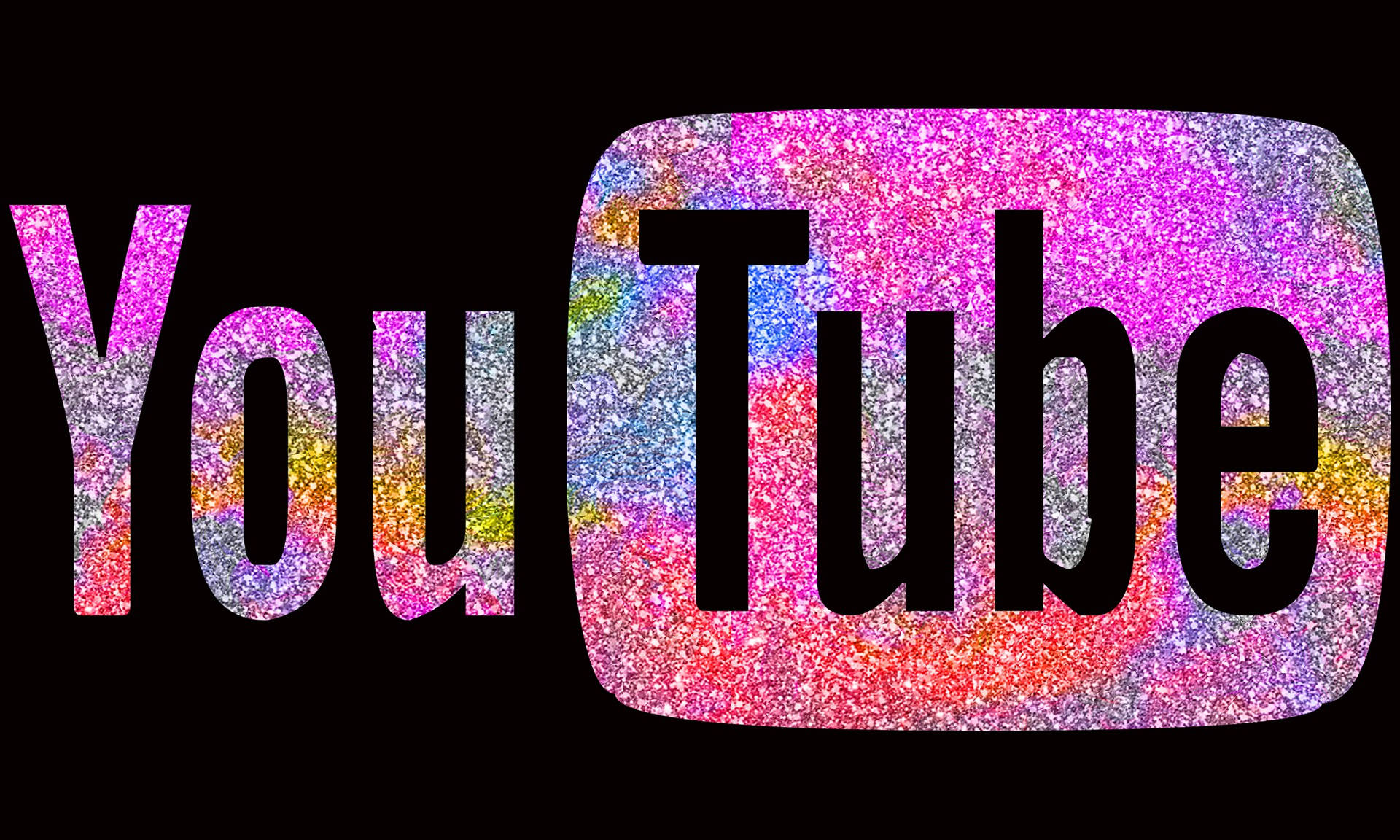 Unique Aesthetic Youtube Colourful Glitter Logo HD Wallpaper