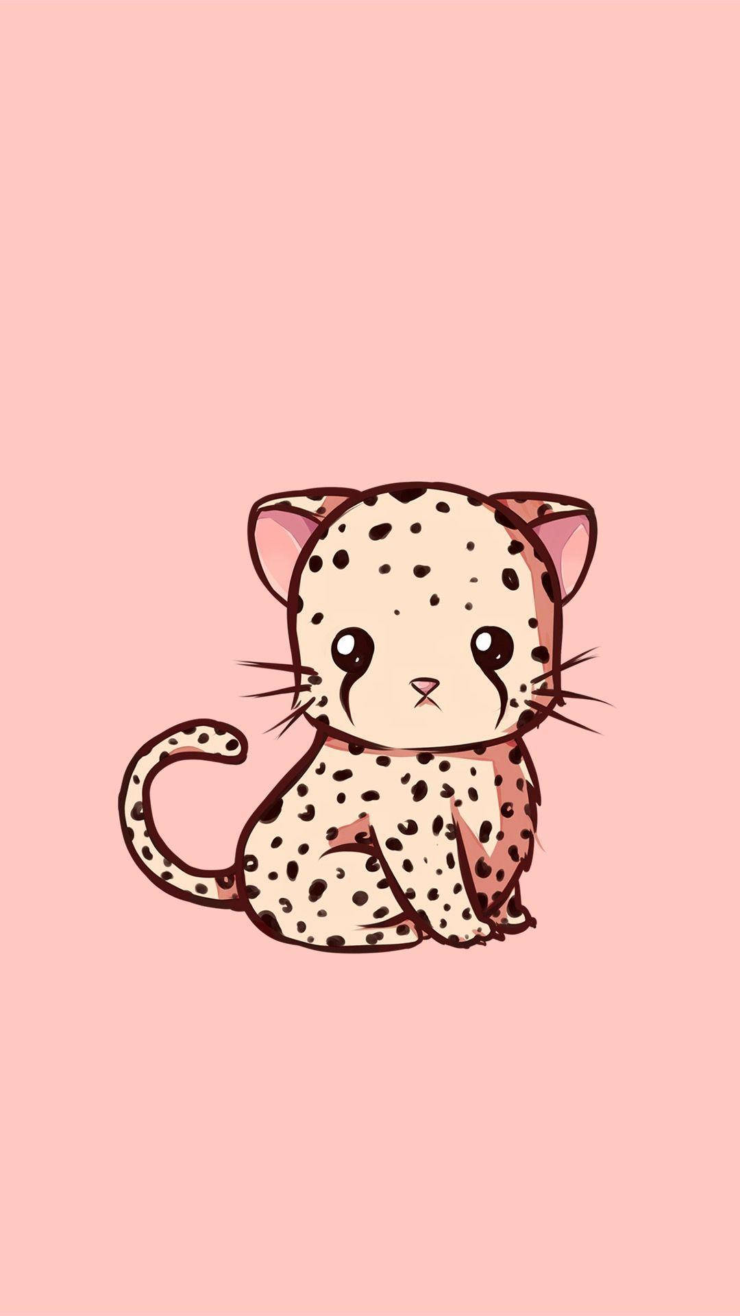 Unique Baby Leopard Cartoon Animal Background