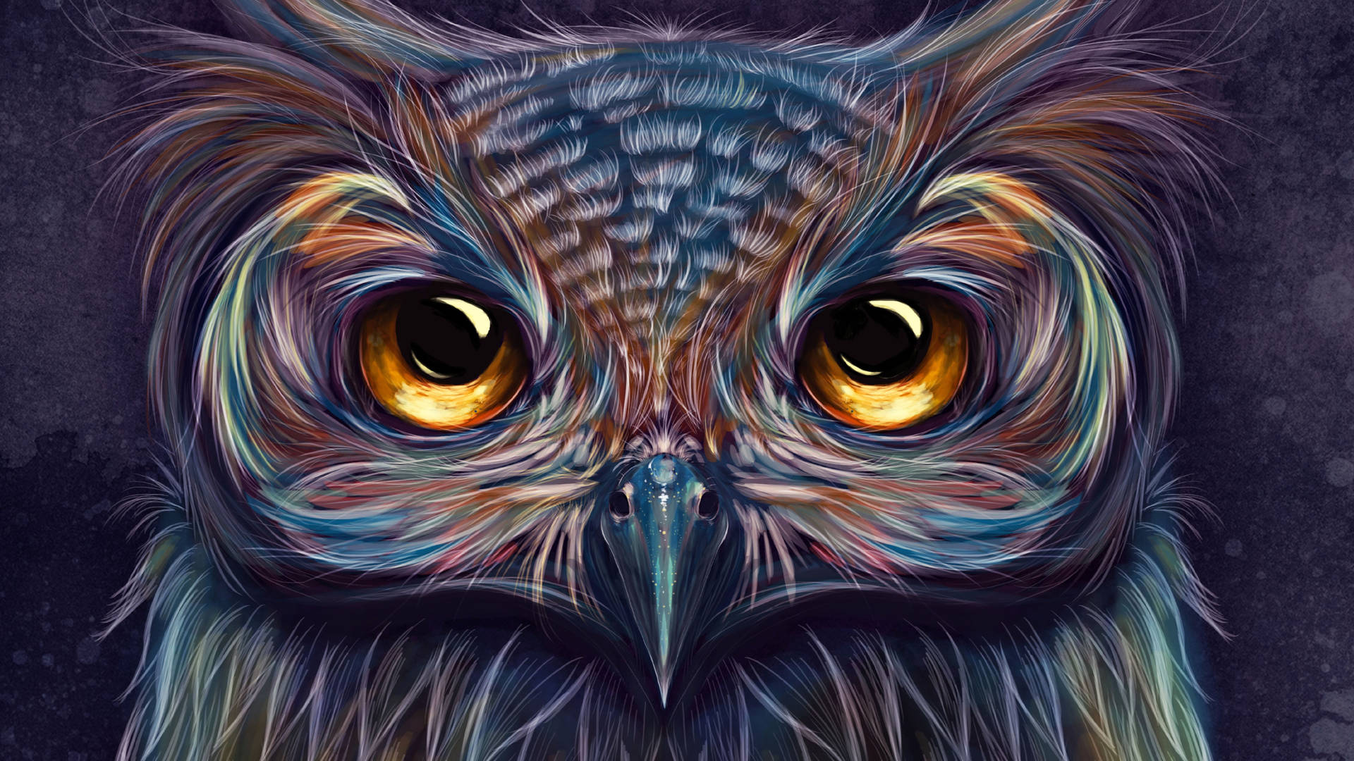 Vibrant Colorful Owl Art Drawing Wallpaper