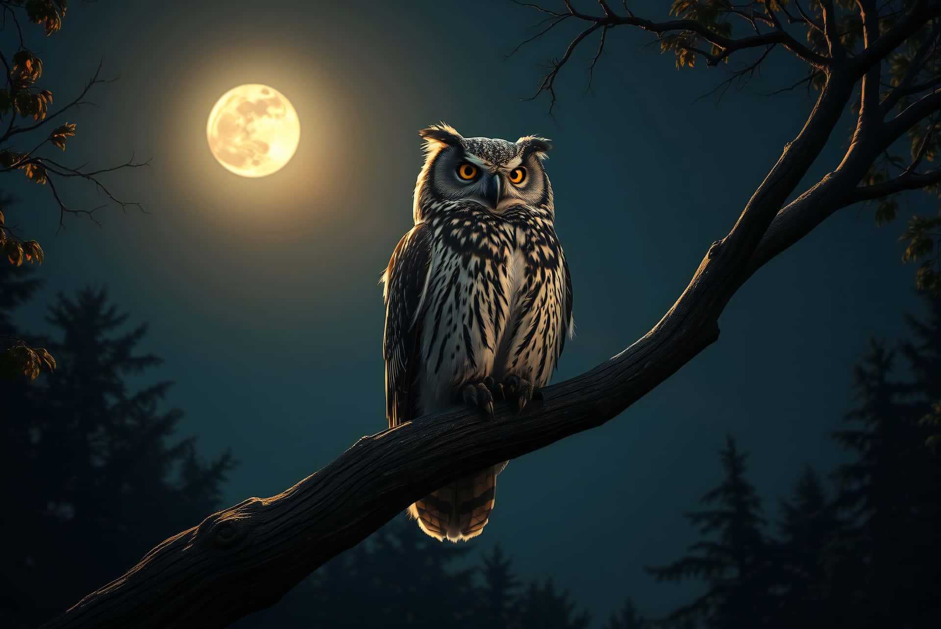 Vibrant Owl Screen Background